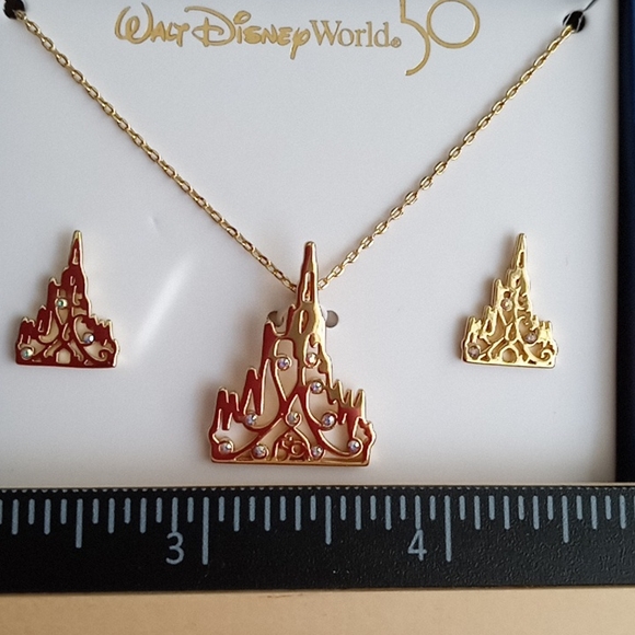 WALT DISNEY WORLD 50th ANNIVERSARY NECKLACE AND EARRING'S SET - Picture 8 of 9